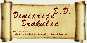Dimitrije Drakulić vizit kartica